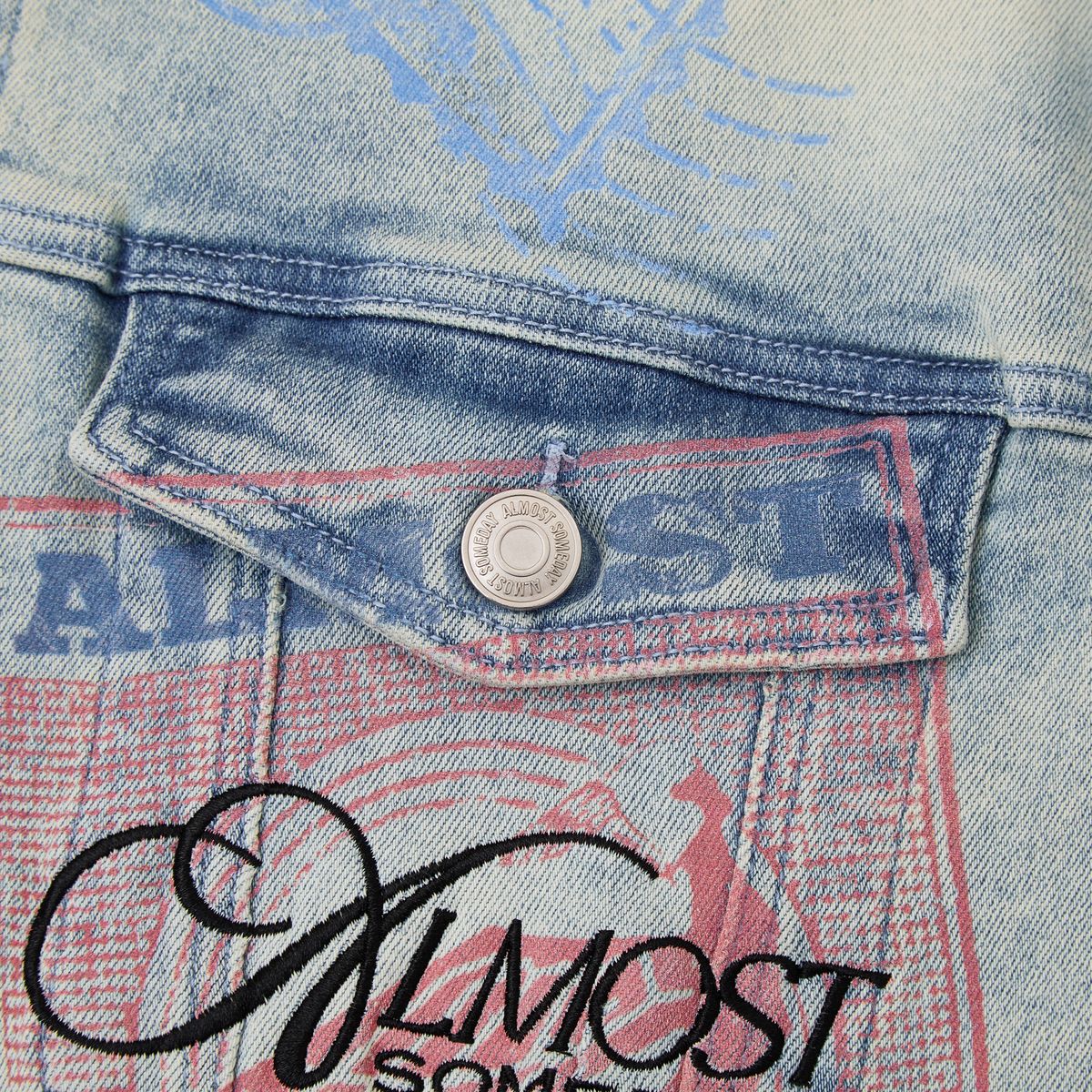 Almost Someday Postcard Denim Jacket - Image 3