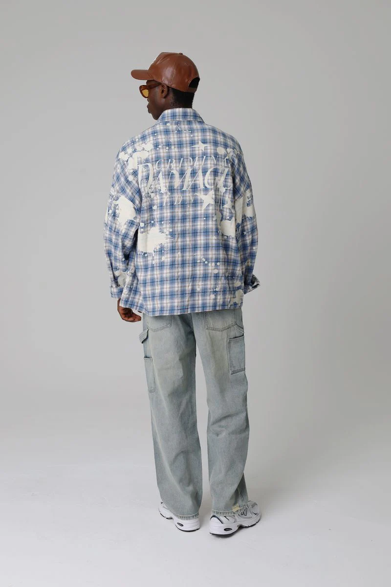 Criminal Damage Bleached Plaid Shirt - Image 3