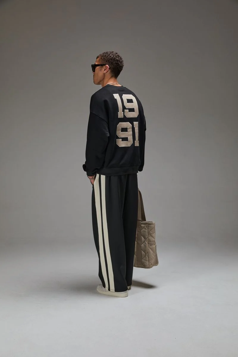 Criminal Damage Leather Applique Logo Sweatshirt - Image 4