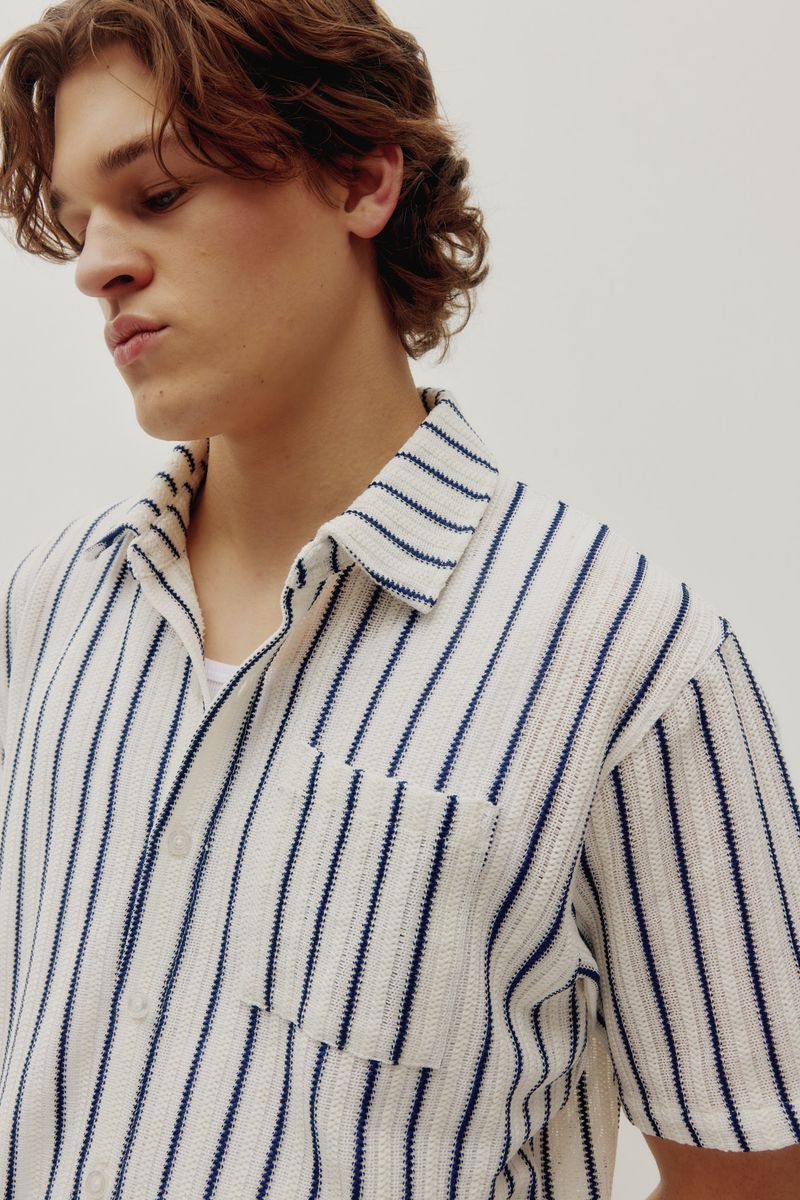 Kuwalla Crochet Stripe Shirt - Image 4