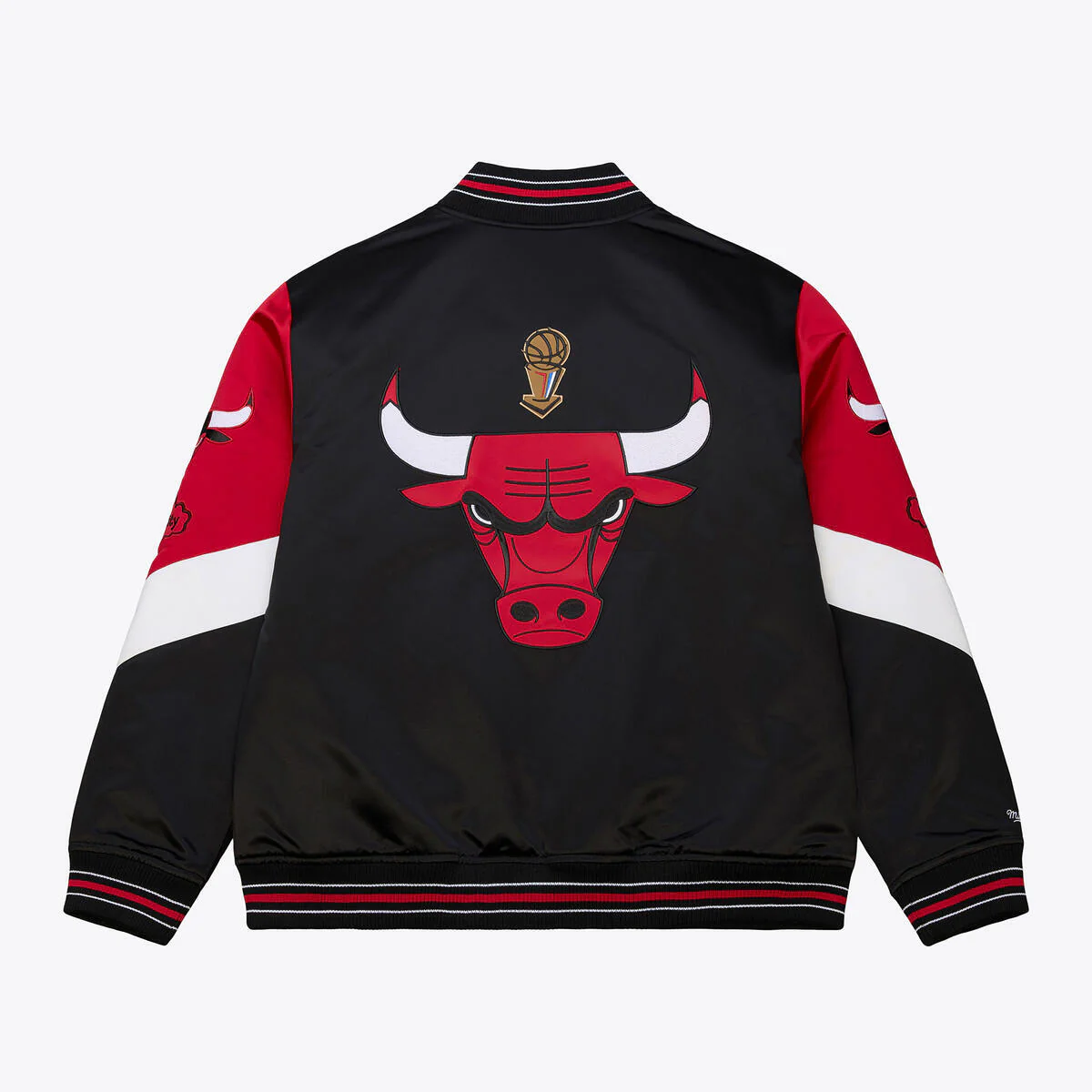 M&N NBA Vintage Chicago Bulls Throw It Back Heavyweight Satin Jacket - Image 2