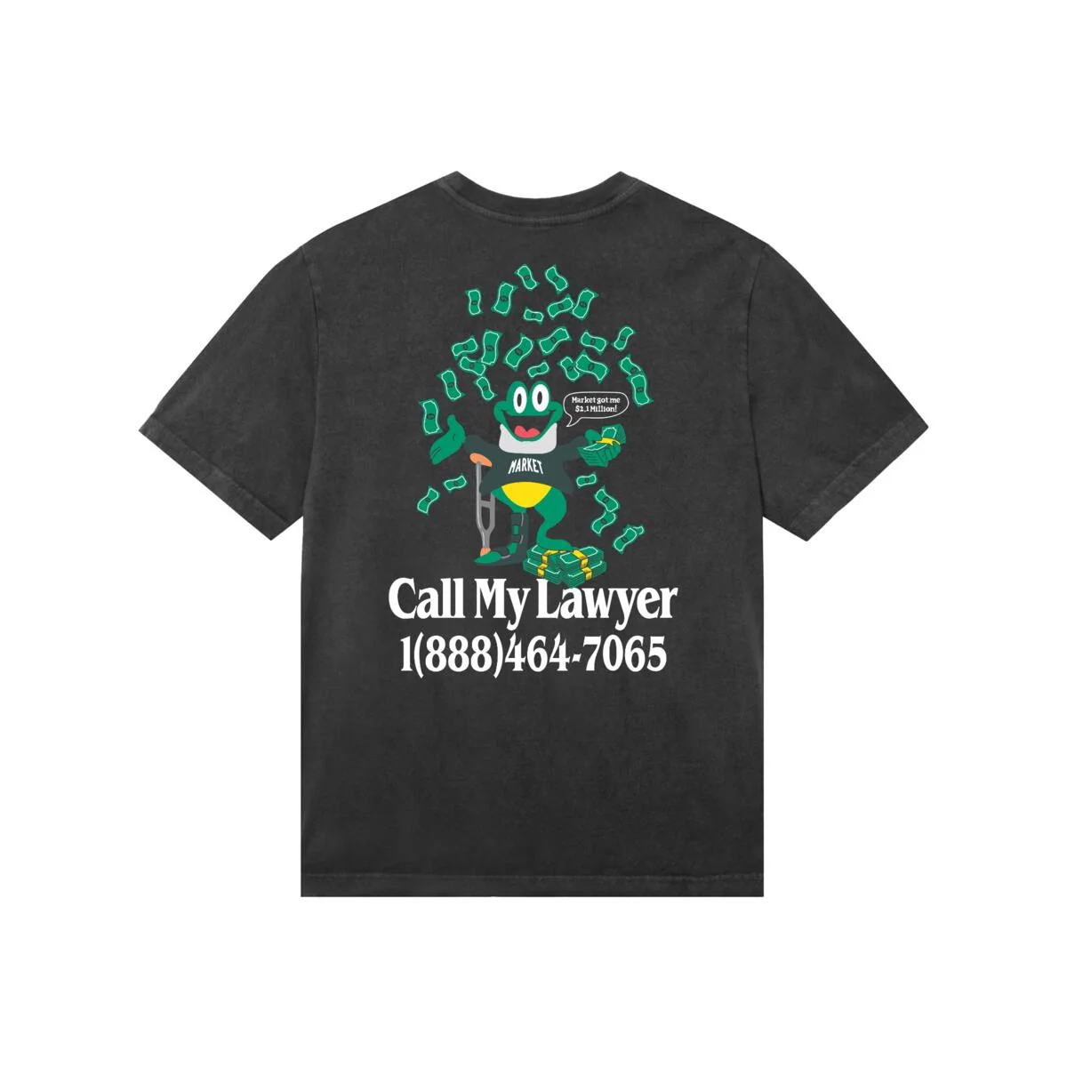 MA®️KET Slip And Fall Tee 'Washed Black' - Image 2