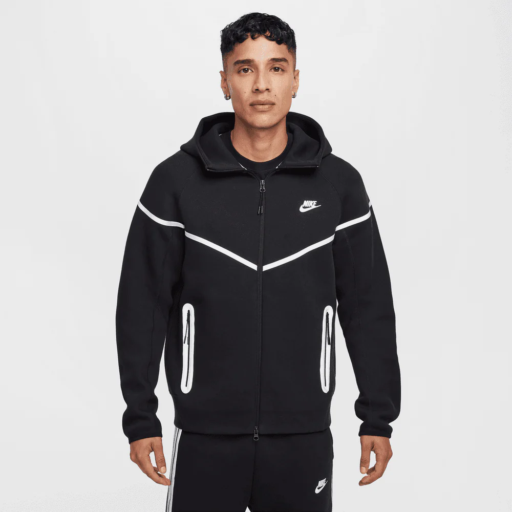 Nike Tech Windrunner Fleece Full-Zip Jacket 'Black/Bemis Silver'