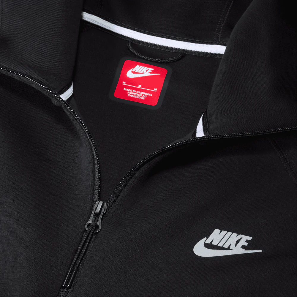 Nike Tech Windrunner Fleece Full-Zip Jacket 'Black/Bemis Silver' - Image 3
