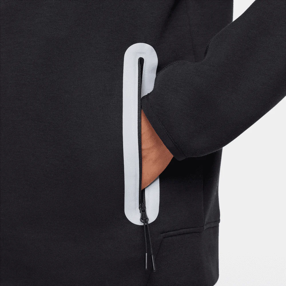 Nike Tech Windrunner Fleece Full-Zip Jacket 'Black/Bemis Silver' - Image 5