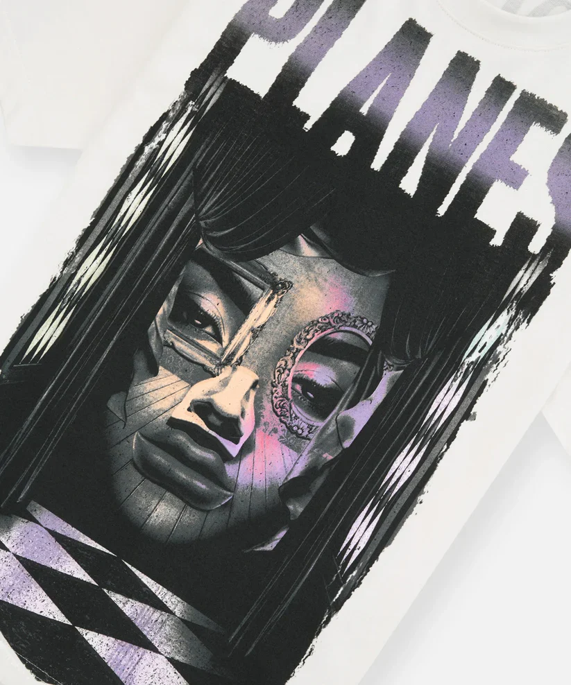Paper Planes Surrealist Face Heavyweight Tee - Image 3