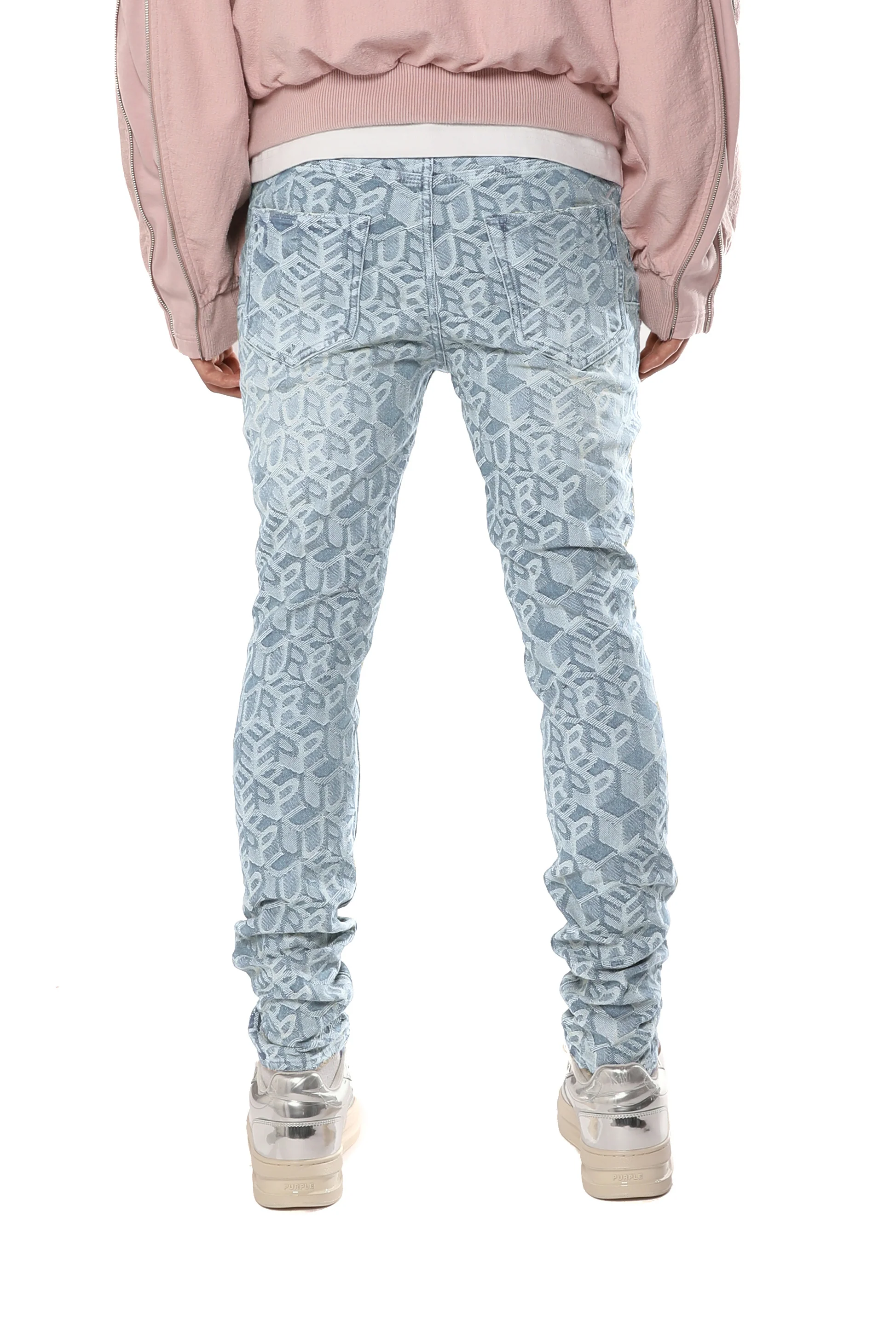 Purple Brand Skinny Jacquard Monogram Denim Pants - Image 2