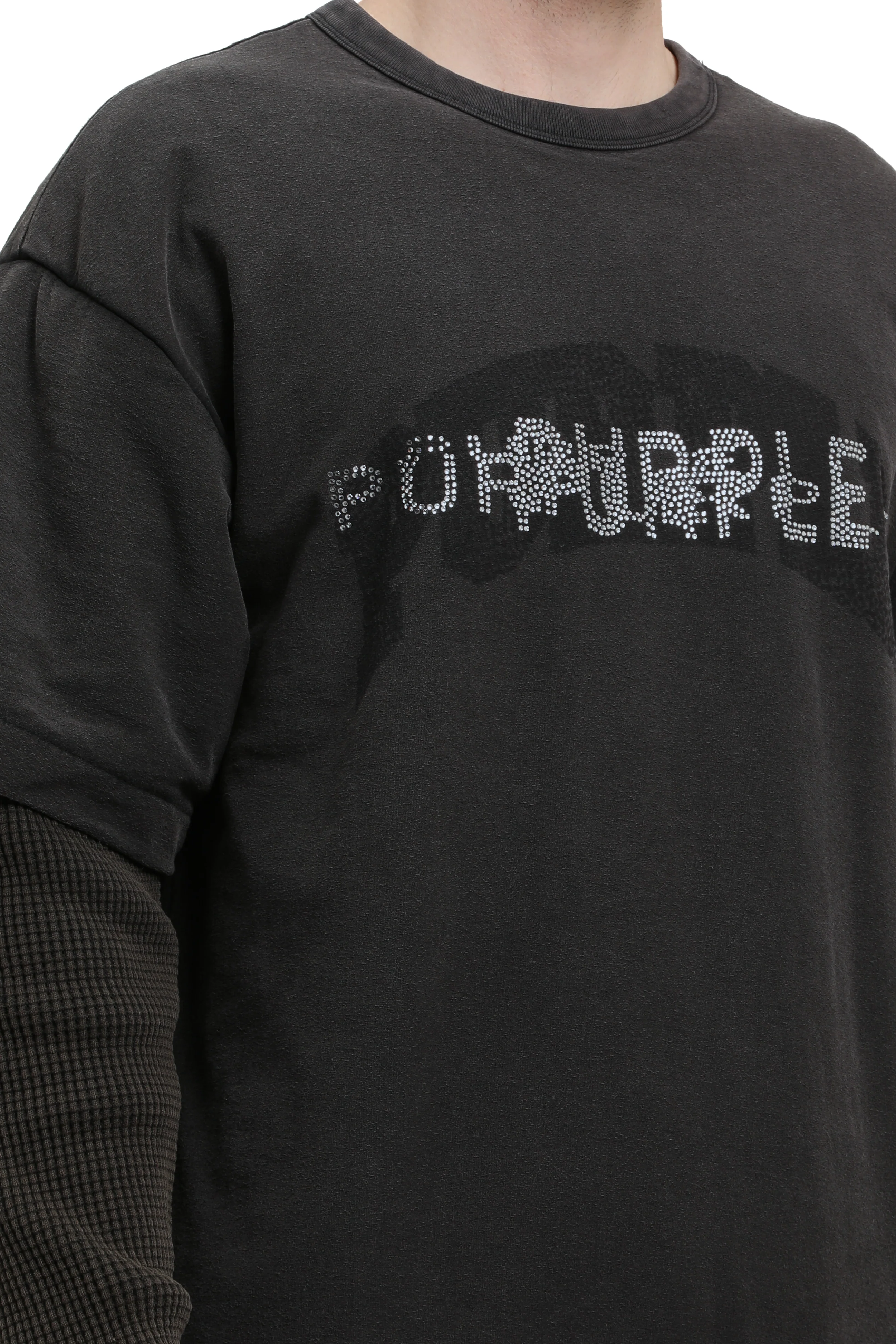 Purple Brand Textured Jersey Long Sleeve Padded Tee - Image 3