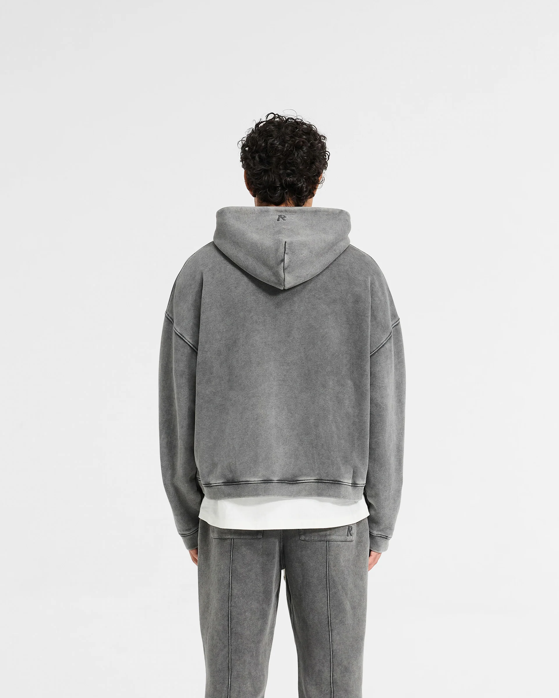 Represent Initial Boxy Oversized Zip Through Hoodie - Image 3