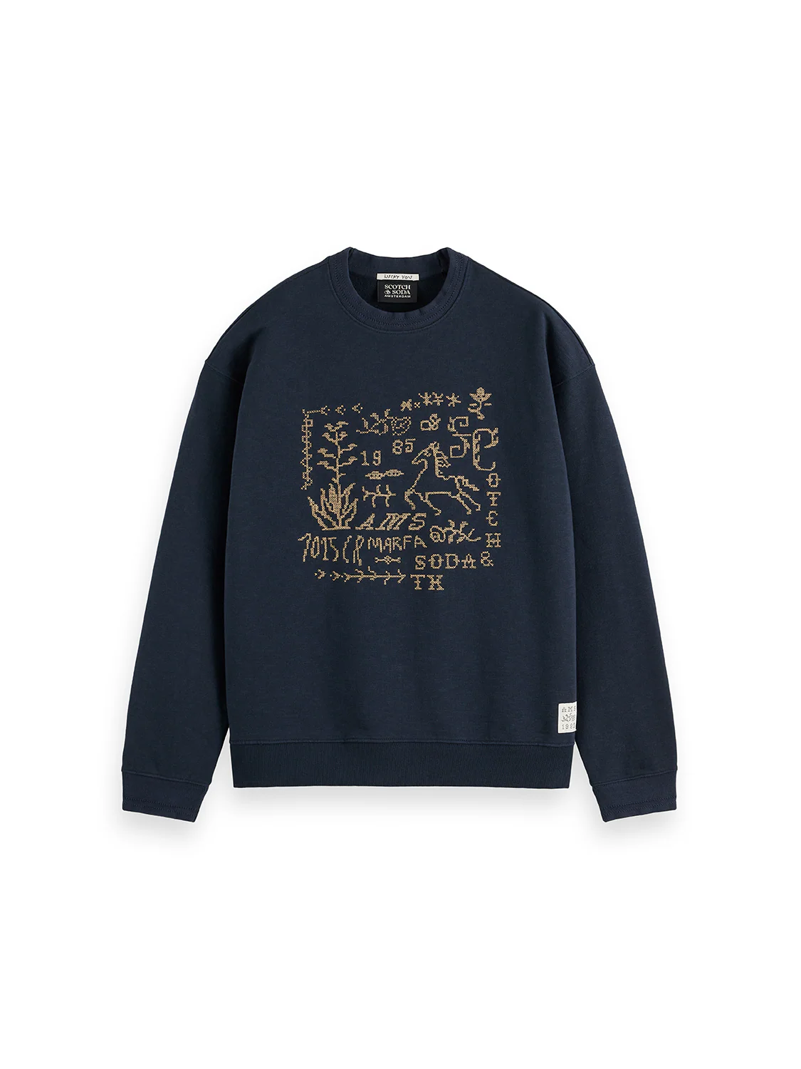 S&S Cross Stitch Artwork Relaxed-Fit Sweatshirt