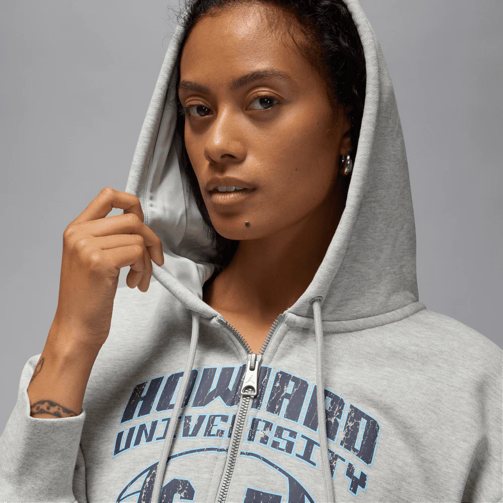 Wmns Air Jordan Flight Fleece Full Zip Hoodie - Image 4