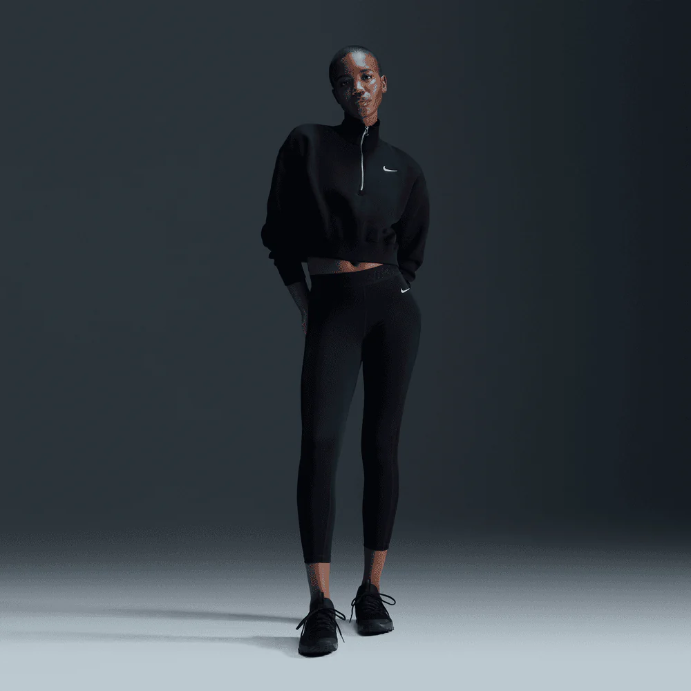 Wmns Nike Sportswear Phoenix Fleece 1/2-Zip Cropped Sweatshirt - Image 3
