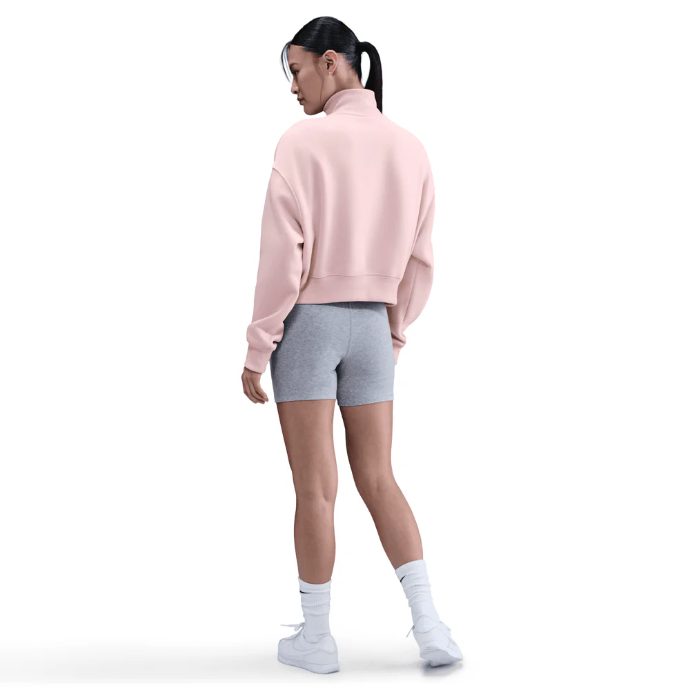 Wmns Nike Sportswear Phoenix Fleece 1/4 Zip Cropped Sweatshirt - Image 2
